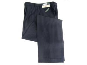Ralph Lauren Men's Pleated Navy Blue Striped Wool Dress Pants Ralph Lauren Men's Pleated Navy Blue Striped Wool Dress Pants