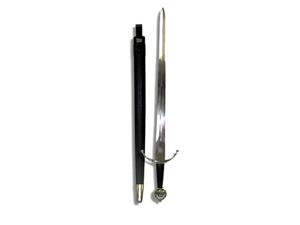 40" Templar Medieval Crusader Sword with Engravings and Leather Sheath 40" Templar Medieval Crusader Sword with Engravings and Leather Sheath