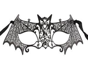Black Metal Laser Cut Bat Mask - Venetian Costume Black Metal Laser Cut Bat Mask - Venetian Costume