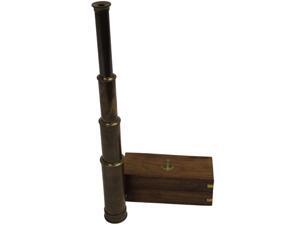 15" Handheld Pirate Telescope with Wooden Box - Nautical Antique Finish 15" Handheld Pirate Telescope with Wooden Box - Nautical Antique Finish