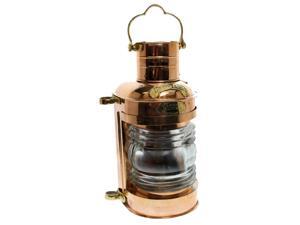 15" Brass and Copper Cargo Lamp: English Ship Lantern Replica 15" Brass and Copper Cargo Lamp: English Ship Lantern Replica
