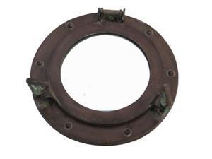 9" Aluminum Porthole Mirror with Antique Finish - Nautical Ship Decor 9" Aluminum Porthole Mirror with Antique Finish - Nautical Ship Decor