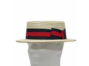 CLASSIC BOATER Bleach SKIMMER Straw Hat Men's 7-1/2 CLASSIC BOATER Bleach SKIMMER Straw Hat Men's 7-1/2