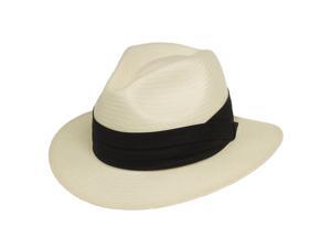 NEW MONTE CRISTO Fedora Panama WHITE Straw Hat 7 5/8 NEW MONTE CRISTO Fedora Panama WHITE Straw Hat 7 5/8