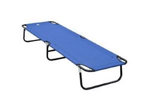 Outsunny Deluxe Folding Military-Style Camping Cot (Blue) Outsunny Deluxe Folding Military-Style Camping Cot (Blue)