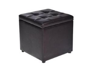HomCom Faux Leather Storage Ottoman / Foot Stool - Black HomCom Faux Leather Storage Ottoman / Foot Stool - Black