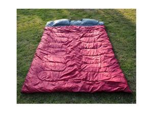 Outsunny Two-Person Double Wide Sleeping Bag 86" x 59" (Red/Gray) Outsunny Two-Person Double Wide Sleeping Bag 86" x 59" (Red/Gray)