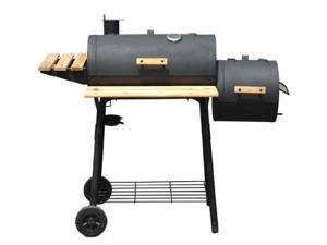 Outsunny Backyard Charcoal BBQ Grill / Offset Smoker Combo w/ Wheels Outsunny Backyard Charcoal BBQ Grill / Offset Smoker Combo w/ Wheels