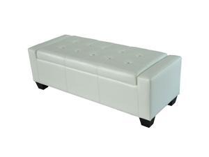 Homcom Faux Leather Storage Ottoman / Shoe Bench - White Homcom Faux Leather Storage Ottoman / Shoe Bench - White