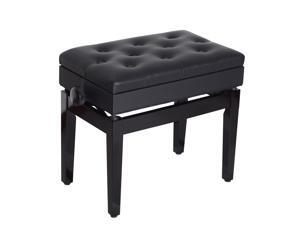 Homcom 25” Leather Black Adjustable Storage Piano Bench Home Furniture Homcom 25” Leather Black Adjustable Storage Piano Bench Home Furniture