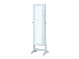HomCom Mirrored Jewelry Stand with Feet – White HomCom Mirrored Jewelry Stand with Feet – White