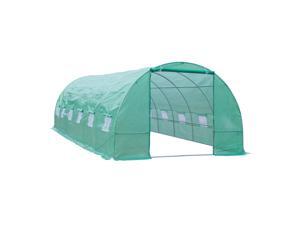 Outsunny 26' x 10' x 7' Portable Walk-In Garden Greenhouse - Deep Green Outsunny 26' x 10' x 7' Portable Walk-In Garden Greenhouse - Deep Green