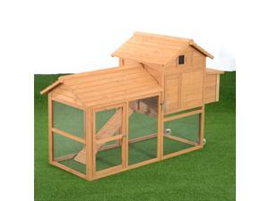 Pawhut Deluxe Portable Backyard Chicken Coop w/ Fenced Run and Wheels Pawhut Deluxe Portable Backyard Chicken Coop w/ Fenced Run and Wheels