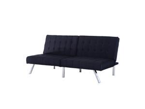 HomCom 71" Modern Folding Splitback Sleeper Sofa Futon - Black HomCom 71" Modern Folding Splitback Sleeper Sofa Futon - Black