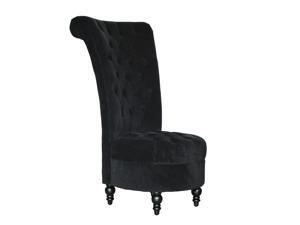HomCom 45" Tufted High Back Velvet Accent Chair - Black HomCom 45" Tufted High Back Velvet Accent Chair - Black