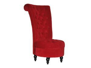 HomCom 45" Tufted High Back Velvet Accent Chair - Red HomCom 45" Tufted High Back Velvet Accent Chair - Red