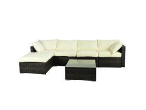 Outsunny 6 pc Deluxe Outdoor Patio PE Rattan Wicker Sofa Sectional Furniture Set Outsunny 6 pc Deluxe Outdoor Patio PE Rattan Wicker Sofa Sectional Furniture Set