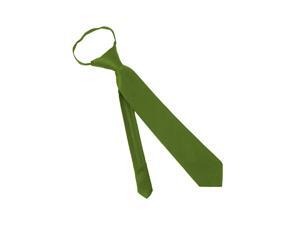 Solid Color Boys 14 Inch Zipper Tie by Jacob Alexander - Tree Green Solid Color Boys 14 Inch Zipper Tie by Jacob Alexander - Tree Green