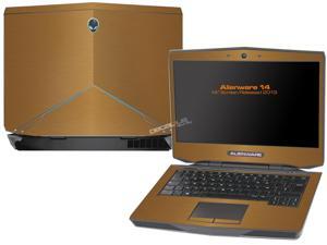 Decalrus - Alienware 14 (Released 2013) with 14" screen GOLD Texture Brushed Aluminum skin skins decal for case cover wrap BA13Alien14Gold Decalrus - Alienware 14 (Released 2013) with 14" screen GOLD Texture Brushed Aluminum skin skins decal for case cover wrap BA13Alien14Gold