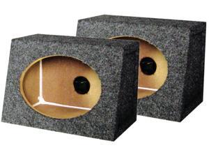 New Pair Q-Power Qtw6x9 Angled Style 6X9" Speaker Enclosures New Pair Q-Power Qtw6x9 Angled Style 6X9" Speaker Enclosures
