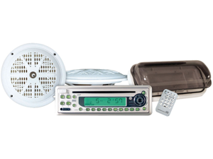 Pyle - Waterproof Marine CD/MP3 Player Receiver w/5.25'' Speakers & Splash Proof Radio Cover Pyle - Waterproof Marine CD/MP3 Player Receiver w/5.25'' Speakers & Splash Proof Radio Cover