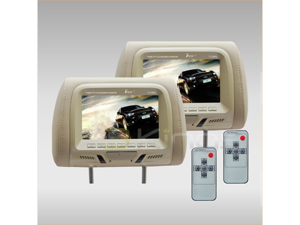 New Tview T726pl-Tan 7" Tan Pair Lcd Car Headrest Tv Monitor W/ Ir Transmitter New Tview T726pl-Tan 7" Tan Pair Lcd Car Headrest Tv Monitor W/ Ir Transmitter