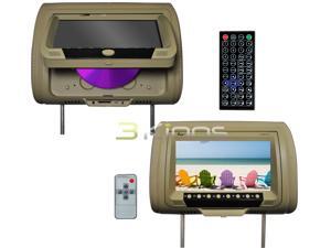 Pair Tview T939dvpl Tan 9" Lcd Car Headrest Dvd Player Monitors Speakers Pair Tview T939dvpl Tan 9" Lcd Car Headrest Dvd Player Monitors Speakers