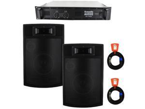 Acoustic Audio PA380X Speakers, Amp and Cables 1200 Watt 8" 3-Way Pro PA DJ Studio Monitor PA-380X-PK3 Acoustic Audio PA380X Speakers, Amp and Cables 1200 Watt 8" 3-Way Pro PA DJ Studio Monitor PA-380X-PK3