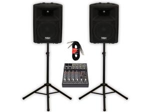 Podium Pro Audio PP1007A Bluetooth 10" Active Speakers Mixer Stands and Cables MP3 1000W PP1007ASET4 Podium Pro Audio PP1007A Bluetooth 10" Active Speakers Mixer Stands and Cables MP3 1000W PP1007ASET4