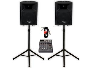 Podium Pro Audio PP1207A Bluetooth 12" Active Speakers Mixer Stands and Cables 1200W MP3 PP1207ASET4 Podium Pro Audio PP1207A Bluetooth 12" Active Speakers Mixer Stands and Cables 1200W MP3 PP1207ASET4