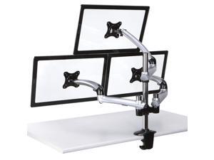 Cotytech Triple Monitor Desk Mount Spring Arm 19.7-in Pole Grommet Base - Silver Cotytech Triple Monitor Desk Mount Spring Arm 19.7-in Pole Grommet Base - Silver