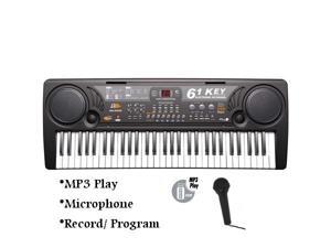 61 Keys Electronic USB MP3 Music Keyboard Piano Organ Records w/ Mic & Adaptor 61 Keys Electronic USB MP3 Music Keyboard Piano Organ Records w/ Mic & Adaptor