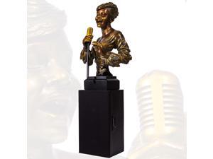 Rock & Roll Vintage 1950s Era Singing Lady Rechargeable Bluetooth Speaker Statue Figurine Bust w/ SD USB Radio & Remote Control Rock & Roll Vintage 1950s Era Singing Lady Rechargeable Bluetooth Speaker Statue Figurine Bust w/ SD USB Radio & Remote Control
