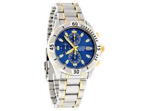 Citizen Quartz Chronograph Mens Blue Dial Two Tone Watch AN3394-59L Citizen Quartz Chronograph Mens Blue Dial Two Tone Watch AN3394-59L
