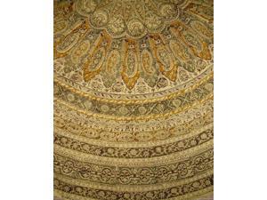 Veggie Dye Block Print Round Cotton Tablecloth 72" Olive Green Veggie Dye Block Print Round Cotton Tablecloth 72" Olive Green