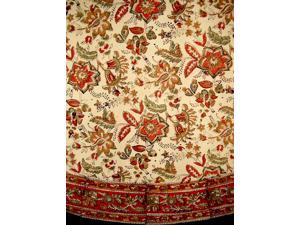 Jaipur Block Print Round Cotton Tablecloth 72" Autumn Colors Jaipur Block Print Round Cotton Tablecloth 72" Autumn Colors