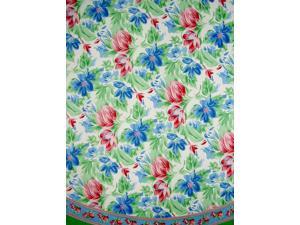 Floral Brush Round Cotton Tablecloth 72" Multi Color Floral Brush Round Cotton Tablecloth 72" Multi Color