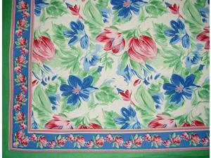 Floral Brush Cotton Tablecloth 90" x 60" Multi Color Floral Brush Cotton Tablecloth 90" x 60" Multi Color