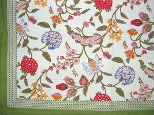Floral Berry Cotton Tablecloth 90" x 60" Multi Color Floral Berry Cotton Tablecloth 90" x 60" Multi Color