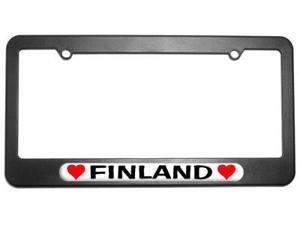 Finland Love with Hearts License Plate Tag Frame Finland Love with Hearts License Plate Tag Frame