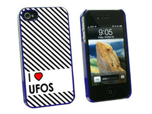 I Love Heart UFOs - Snap On Hard Protective Case for Apple iPhone 4 4S - Blue I Love Heart UFOs - Snap On Hard Protective Case for Apple iPhone 4 4S - Blue