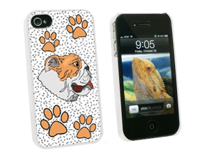 Bulldog of Radiance - Snap On Hard Protective Case for Apple iPhone 4 4S - White Bulldog of Radiance - Snap On Hard Protective Case for Apple iPhone 4 4S - White