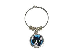 Black and White Cat - Pet Wine Glass Charm Drink Stem Marker Ring Black and White Cat - Pet Wine Glass Charm Drink Stem Marker Ring