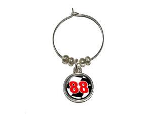 Number 88 Checkered Flag - Racing Wine Glass Charm Drink Stem Marker Ring Number 88 Checkered Flag - Racing Wine Glass Charm Drink Stem Marker Ring