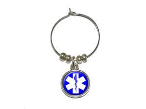 Star of Life - Medical Health EMT RN MD Wine Glass Charm Drink Stem Marker Ring Star of Life - Medical Health EMT RN MD Wine Glass Charm Drink Stem Marker Ring