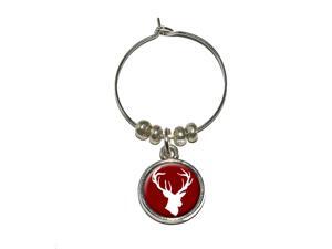 Deer Hunter - Buck Hunting Wine Glass Charm Drink Stem Marker Ring Deer Hunter - Buck Hunting Wine Glass Charm Drink Stem Marker Ring