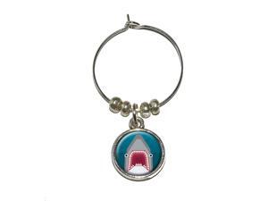 Geometric Shark Blue Wine Glass Charm Drink Stem Marker Ring Geometric Shark Blue Wine Glass Charm Drink Stem Marker Ring