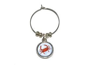 Crab Wine Glass Charm Drink Stem Marker Ring Crab Wine Glass Charm Drink Stem Marker Ring