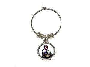 Roulette Wheel Table - Poker Chips Gambling Vegas Wine Glass Charm Drink Stem Marker Ring Roulette Wheel Table - Poker Chips Gambling Vegas Wine Glass Charm Drink Stem Marker Ring