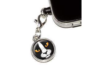 Black and White Cat Face - Pet Kitty Universal Fit 3.5mm Earphone Headset Jack Charm Anti-Dust Plug fits Mobile Cell Phone iPhone iPod iPad Galaxy Black and White Cat Face - Pet Kitty Universal Fit 3.5mm Earphone Headset Jack Charm Anti-Dust Plug fits Mobile Cell Phone iPhone iPod iPad Galaxy